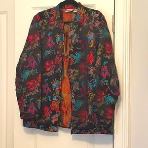 Multi color silk/rayon blend jacket from Chicos